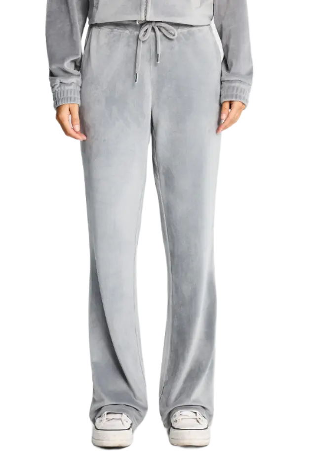 FunkyBuddha γυναικείο βελουτέ flare fit παντελόνι φόρμας FBL014-100-02-2 2