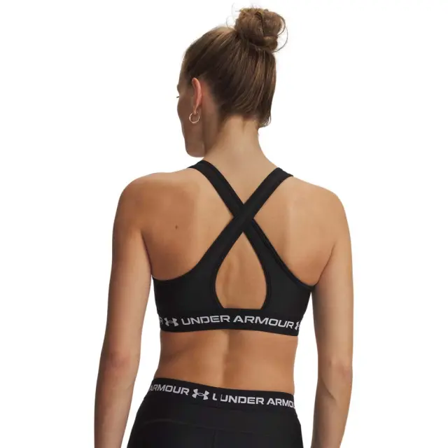 Under Armour Women's Crossback Mid Bra Μαύρο - Άσπρο 1361034-011 (Under Armour) 2