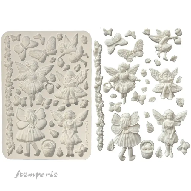 Καλούπι σιλικόνης A5, 15×21cm, Stamperia, Whispering Woods, Νεράιδες