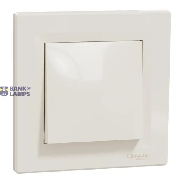 Asfora - 1pole pushbutton - 10A screwless terminals, cream