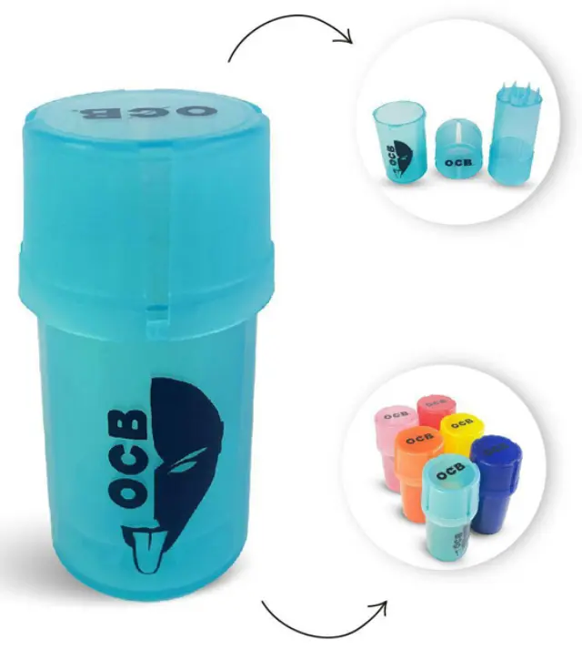 OCB Grinder Τρίφτης Πλαστικός MedTainer 2 σε 1 με Αποθηκευτικό Χώρο - Διάφορα Χρώματα 3