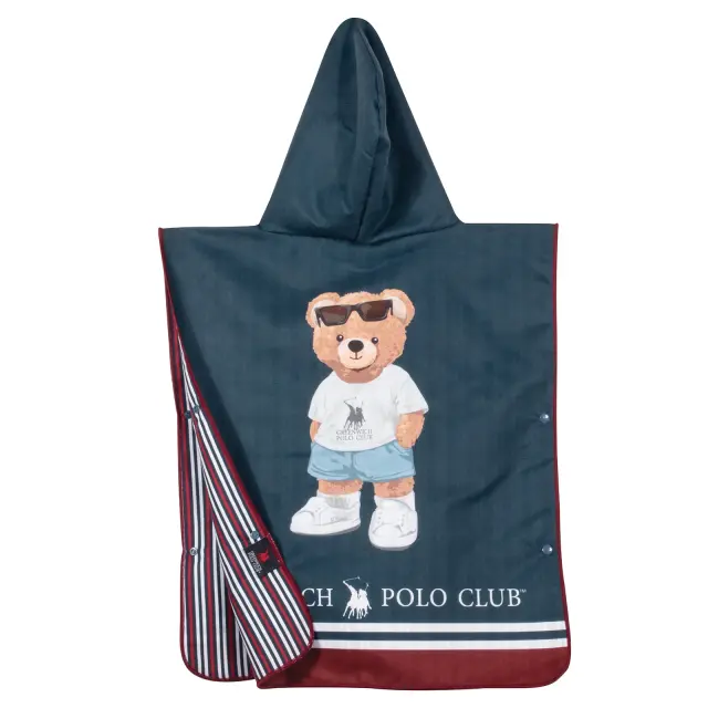 Πόντσο Παιδικό 50x115 2 Οψεων Greenwich Polo Club 4042 Blue 100% Microfiber 2