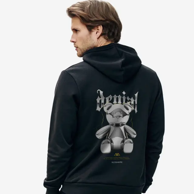 Φούτερ Noshame® Μαύρο με τύπωμα Teddy Denial - 512542 - XXL