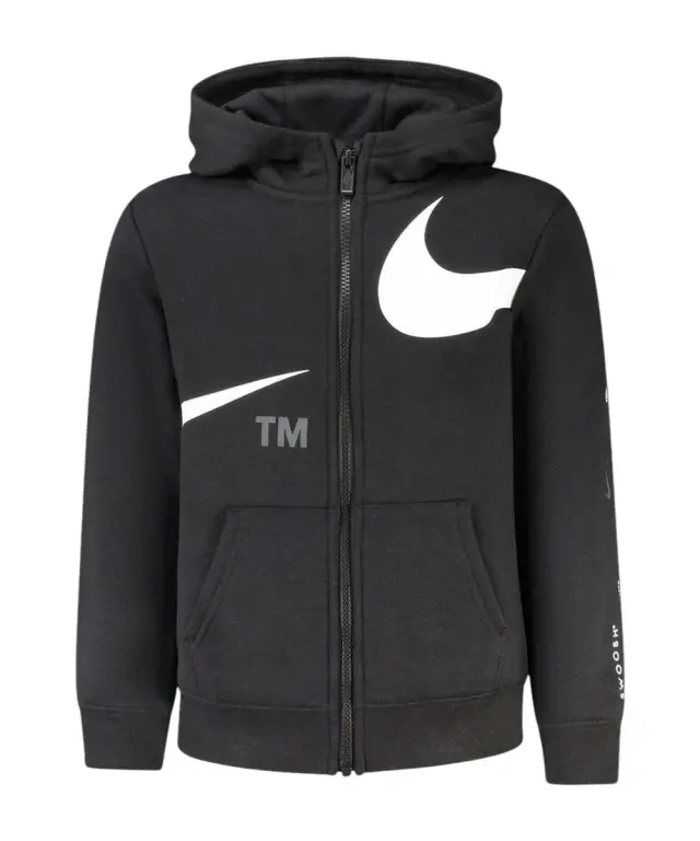 Nike - Παιδική Ζακέτα Φούτερ Swoosh Full Zip 86I159-023 Μαύρο - 4 ετών