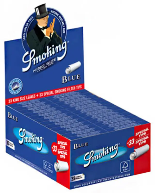 Smoking Χαρτάκια - Μπλε King Size με Τζιβάνες 24τεμ.