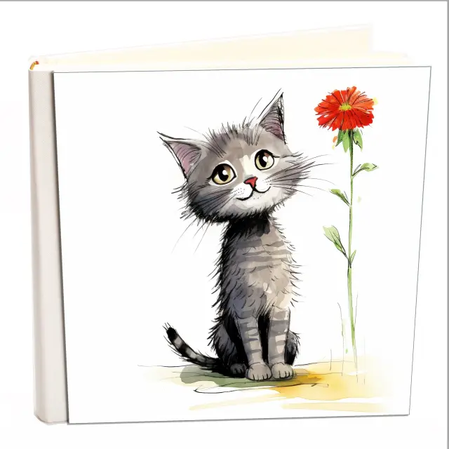 Άλμπουμ my album cat 02 boho style με ριζόχαρτο 35x35cm και κουτί άλμπουμ