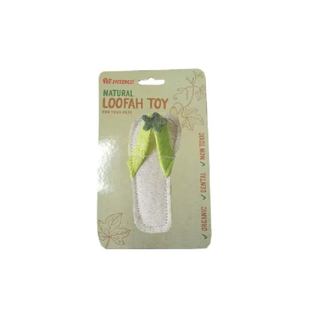 Pet Interest Dog & Roddent Toy Flip Flop Οδοντικό Παιχνίδι Από Φυτό Loofah 14cm 3
