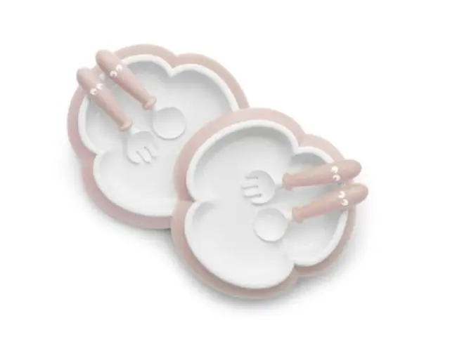 BabyBjörn σετ κουταλοπίρουνα + πιάτο Powder pink 7317680740649