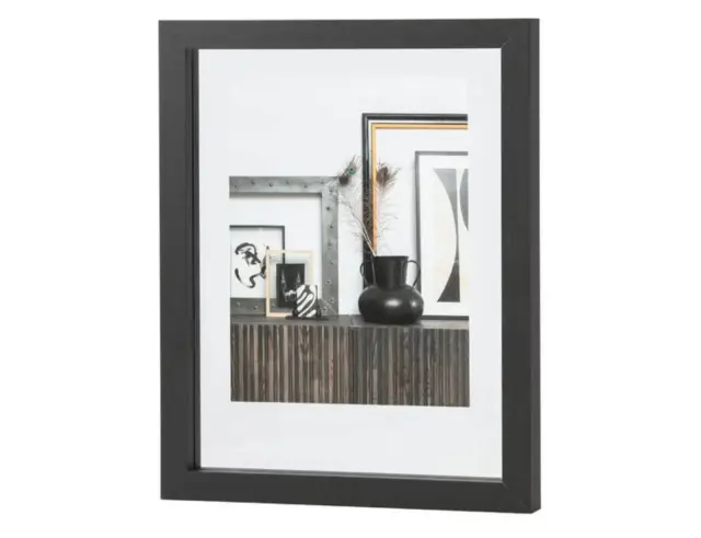 Κορνίζα WOOOD με πασπαρτού, διαστάσεις 40x4x50cm και διαστάσεις φωτογραφίας 34x44cm - Black