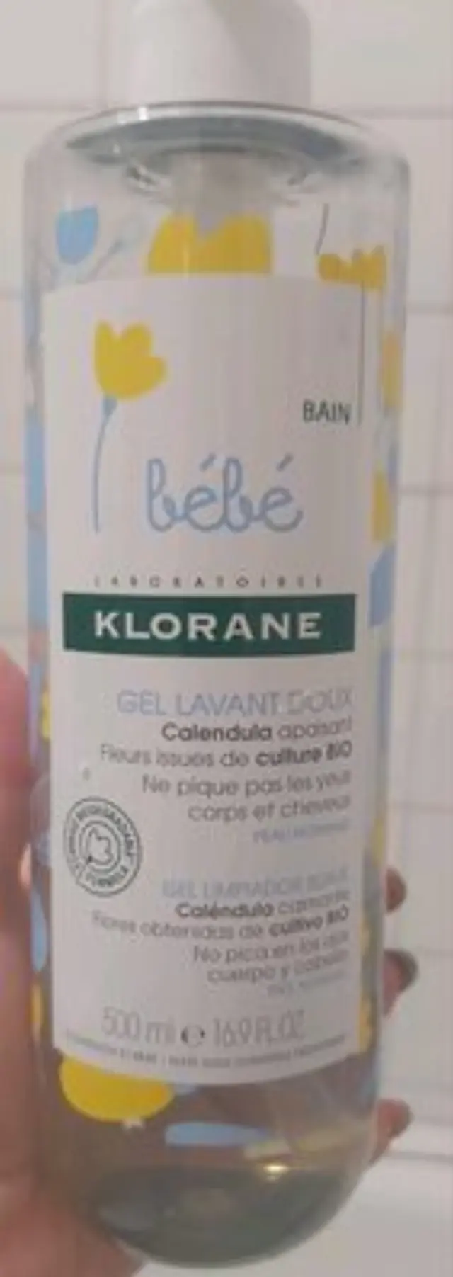 Klorane Bebe Gentle Cleansing Gel with Soothing Calendula Απαλό Τζελ Καθαρισμού για το Μπάνιο για Βρέφη, 500ml
