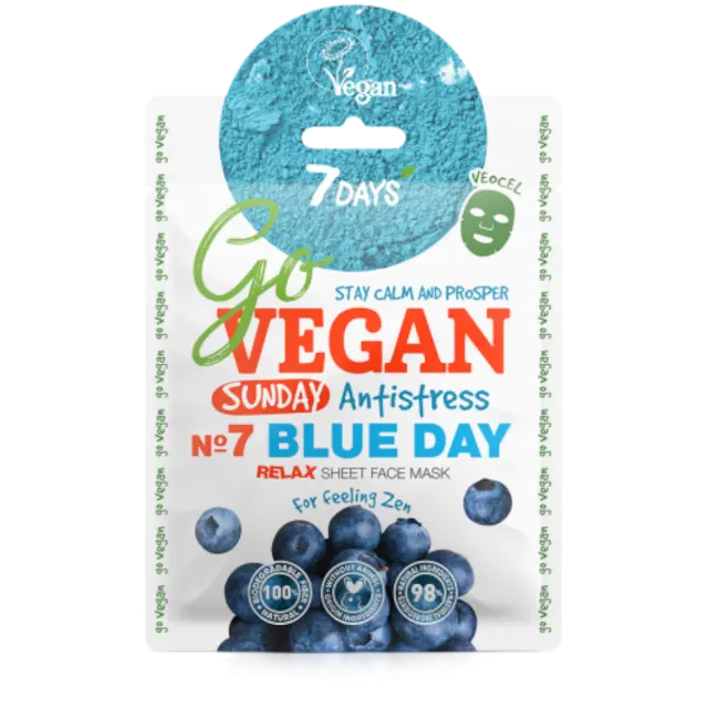 7DAYS GoVegan Sunday Sheet Mask Blue Day 25g