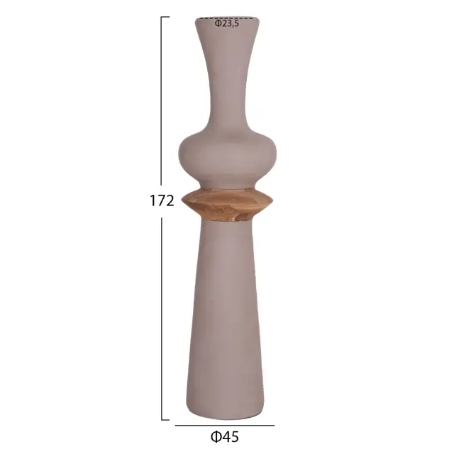 ΔΙΑΚΟΣΜΗΤΙΚΟ ΒΑΖΟ ΔΑΠΕΔΟΥ FB94660.05L FIBER CEMENT TAUPE--ΞΥΛΟ ΤΕΑΚ Φ45x172Υεκ 2
