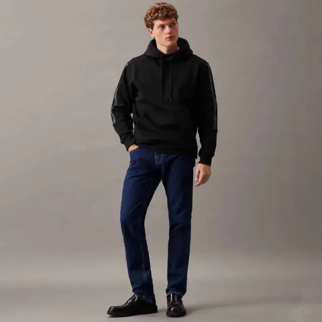 Calvin Klein - Ανδρικό Φούτερ Logo Tape Regular Fit J30J325632-BEH Μαύρο - XL 3
