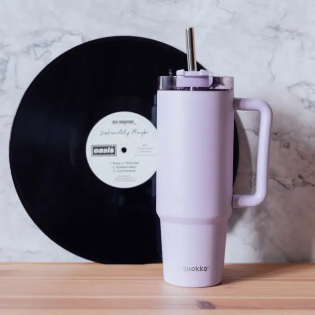 Quokka Κούπα Θερμός Ανοξείδωτο BPA Free 950 ml Purple με Καλαμάκι και Λαβή -40035 2