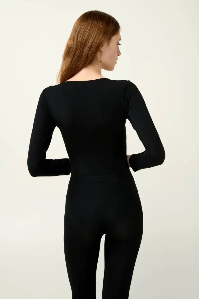 Γυναικείο Μονόχρωμο Κορμάκι Micromodal Vamp 23819 BLACK 2