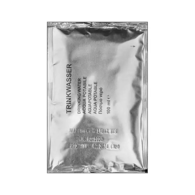 MIL-TEC BW TRINKWASSER 100ML-Πακέτο έκτακτης ανάγκης με πόσιμο νερό - 02-Silver- Ασημί 2