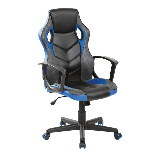 Πολυθρόνα Gaming BF7700 Μαύρο/Μπλε Mesh/PVC/PU 62x59x105/117cm