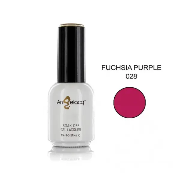 Ημιμόνιμο επαγγελματικό βερνίκι ANGELACQ 15ML - 0.5FL.OZ 028 Fuschia Purple
