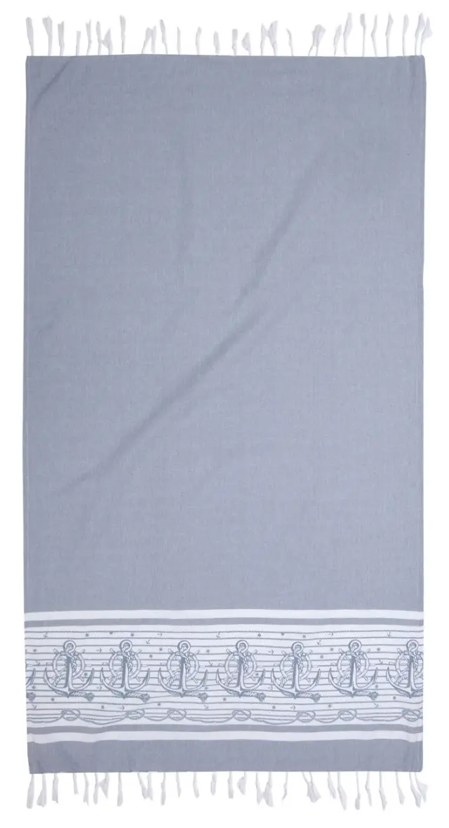 Πετσέτα-Παρεό Θαλάσσης 90Χ170 Cotton Viopros Μαρίν Γκρι