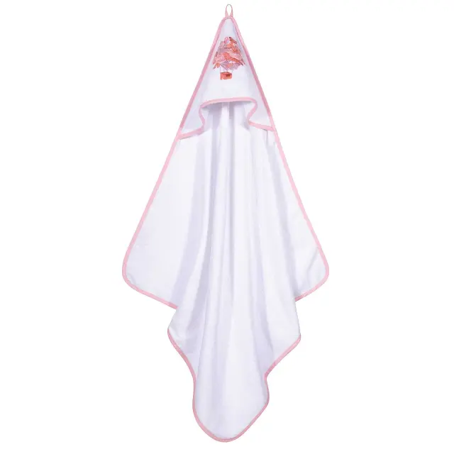 Βρεφική Κάπα 80x80 400gsm Greenwich Polo Club Essential 8864 White-Pink 100% βαμβακερό