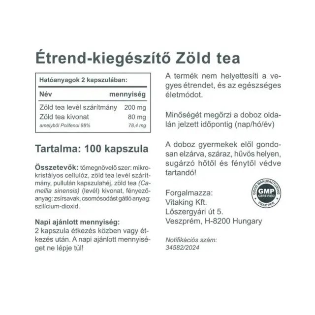 Vitaking Green Tea Extract with Polyphenols 2