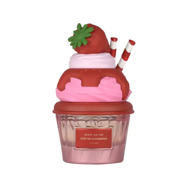 Lattafa Perfume Give Me Gourmand Berry on Top, Eau De Parfum, Αραβικό Γυναίκειο Άρωμα με Φρέσκια Φράουλα, Καραμελωμένη Ζάχαρη & Λευκά Άνθη 75ml 2