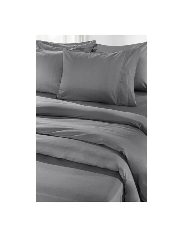 Σεντόνι Διπλό με Λάστιχο Guy Laroche Color Plus Anthracite 140x200+32 2