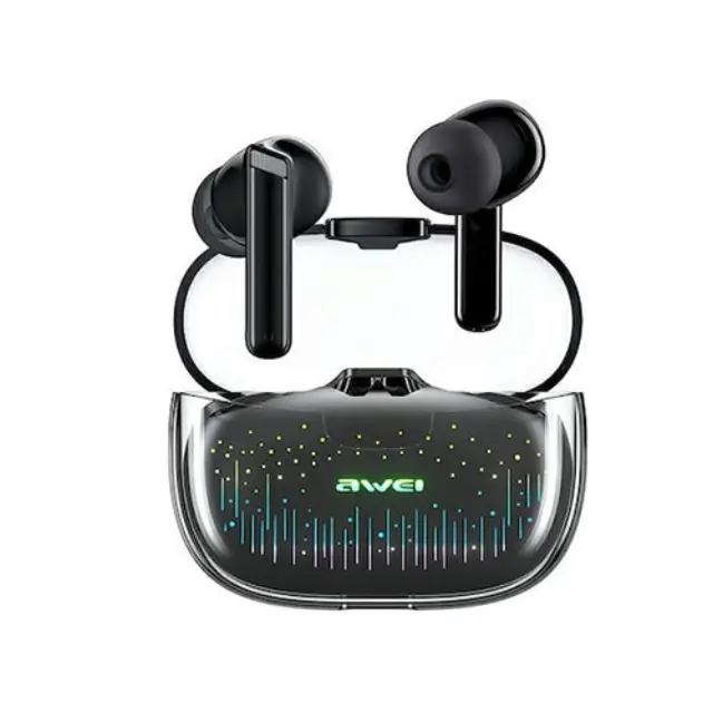 Awei T52 Pro In-ear Bluetooth Handsfree Ακουστικά με Αντοχή στον Ιδρώτα και Θήκη Φόρτισης Μαύρα