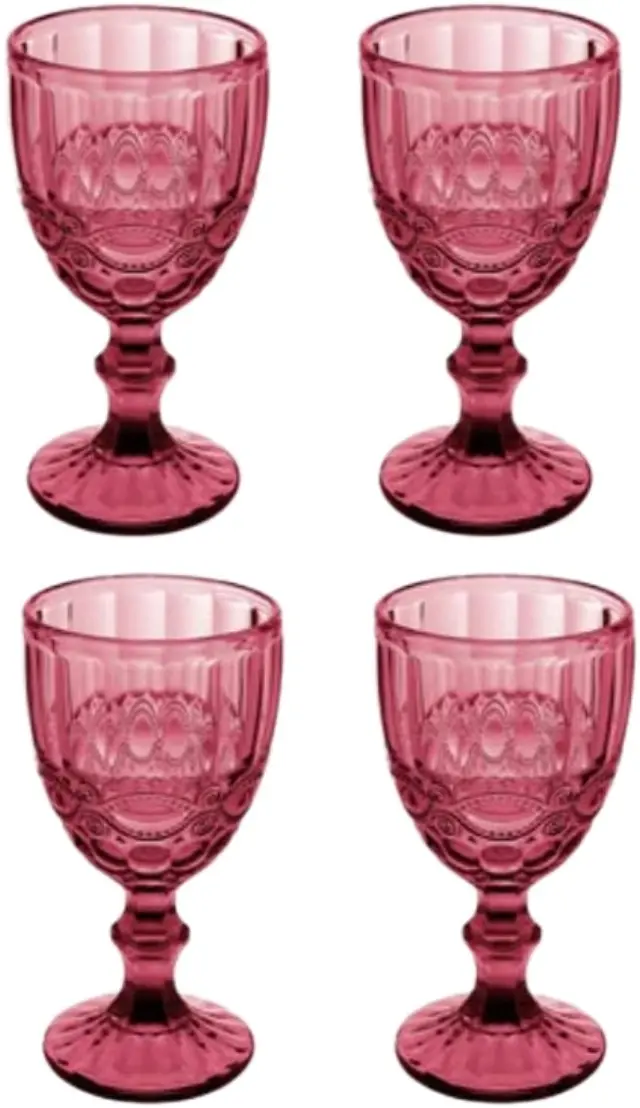 Casa Domani Gabriella Pink Ποτήρια Κρασιού 330ml 4τμχ - Ροζ
