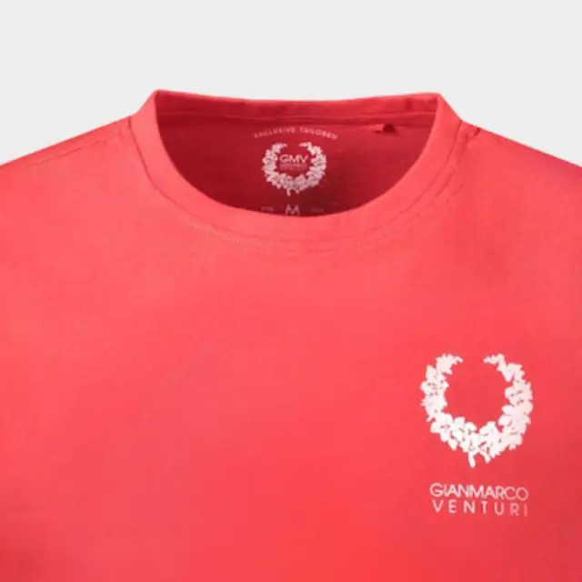 T-Shirt Gian Marco Venturi AU01413A Κόκκινο - 2XL 3