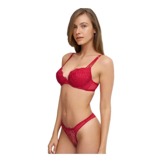Luna Γυναικείο Σουτιέν Push-Up Lilium, Χρώμα Wine Red 3
