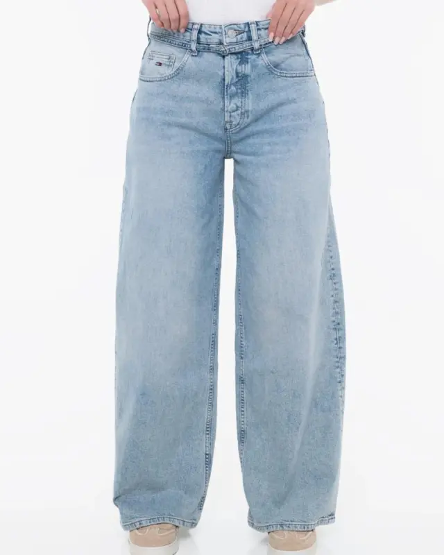 Tommy Jeans Charlie Γυναικείο Wide Leg Jeans με Ζώνη Μπλε Denim Tommy Hilfiger 3
