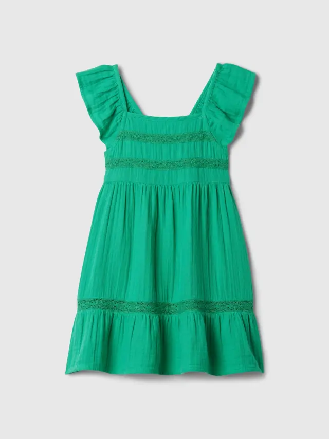 Πράσινο babyGap Crinkle Gauze Φόρεμα simply green - 3YRS