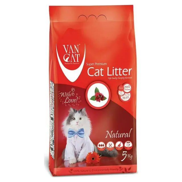 Van Cat Natural Άμμος Υγιεινής Μπετονίτη Χωρίς Άρωμα 5.9Lt (5Kg) Μονόχρωμο