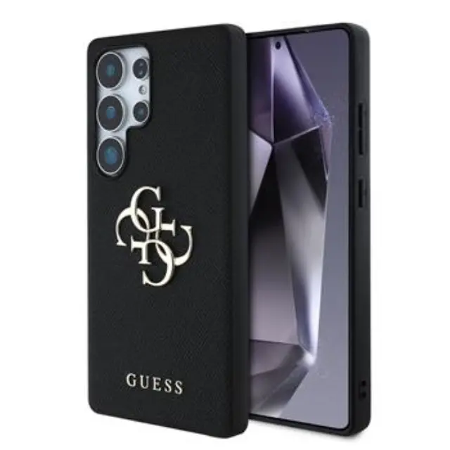 Guess PU Grained 4G Metal Logo Case for Samsung Galaxy S25 Ultra Black