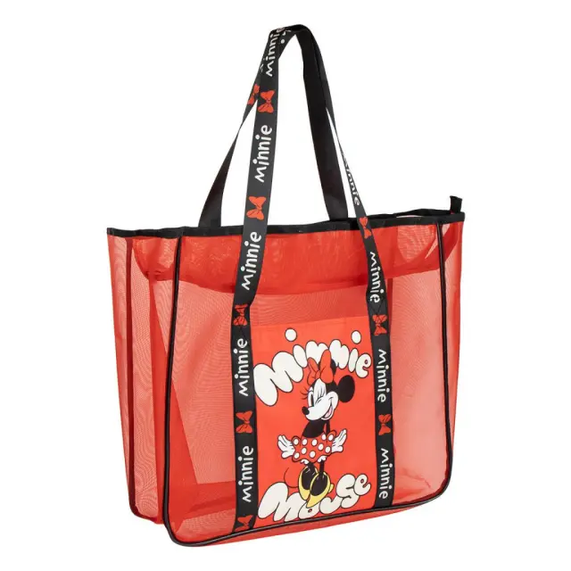 Disney Minnie Premium Διάφανη Τσάντα Παραλίας Μεγάλης Χωρητικότητας 62x39x20 cm Κόκκινο