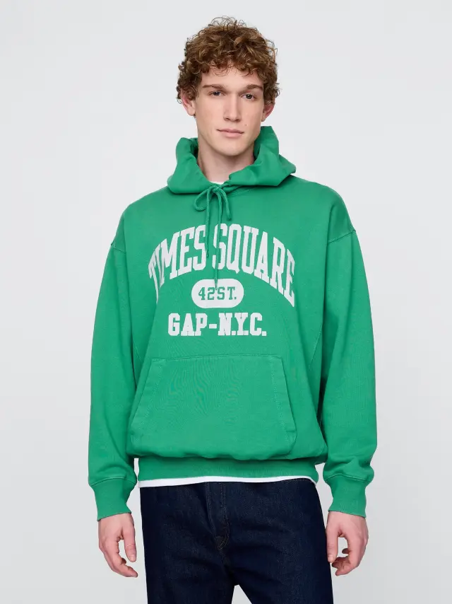 Πράσινο Gap NYC Times Square Heavyweight Φούτερ irish clover
