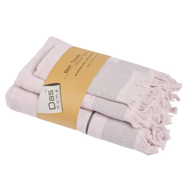Πετσέτες Σετ 3Τεμ 30x50-50x90-70x140 450gsm Best Das Home 0838 Lilac 100% βαμβακερό 2