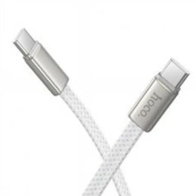 Καλώδιο φόρτισης Flat Cable USB C to USB C Hoco 3A 60W 1 m X125 white 2