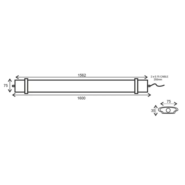 TETE ΓΡΑΜΜΙΚΟ ΦΩΤΙΣΤΙΚΟ LED 70W 1562mm 4000K 7000LM IP66 230VAC Ra80 / TETE7040 2