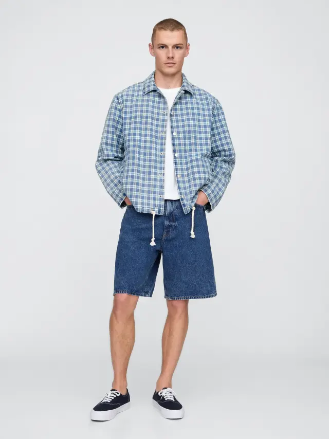 90s Loose Τζιν Σορτς Dark wash