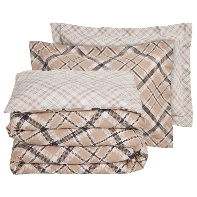 Σετ Παπλωματοθήκη Υπέρδιπλη 3 Τεμαχίων Das Home 5435 Beige-Black 220x240 3