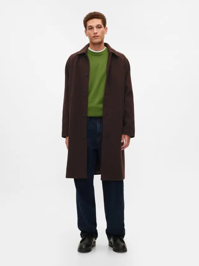 Καφέ Herringbone Παλτό Terra brown