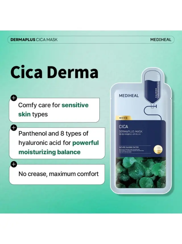 Mediheal Dermaplus Cica Mask - Μάσκα με εκχύλισμα centella asiatica για μείωση ερεθισμών 3