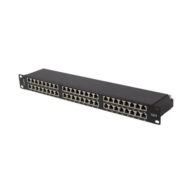 Lanberg Patch Panel 48port 1U 19" Cat 6 FTP Black (PPS6-1048-B)