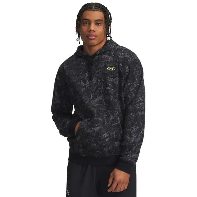 Under Armour Men's Rival Fleece Printed Hoodie Μαύρο 6013452-008 (Under Armour)