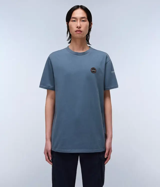 Napapijri - Ανδρικό T-shirt S-Badge Ss Regular Fit NP0A4I3N-G1Y Μπλε Ραφ - M