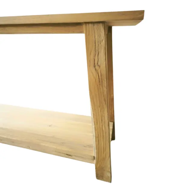 Κονσόλα Decoza pakoworld teak ξύλο σε φυσική απόχρωση 200x40x80εκ 2