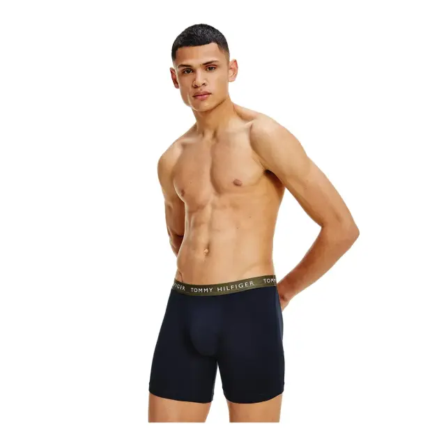 Tommy Hilfiger Ανδρικό Boxer Μακρύ Essential Recycled Cotton - Τριπλό Πακέτο, Χρώμα Sublunar-Army Green-Desert Sky - S 2