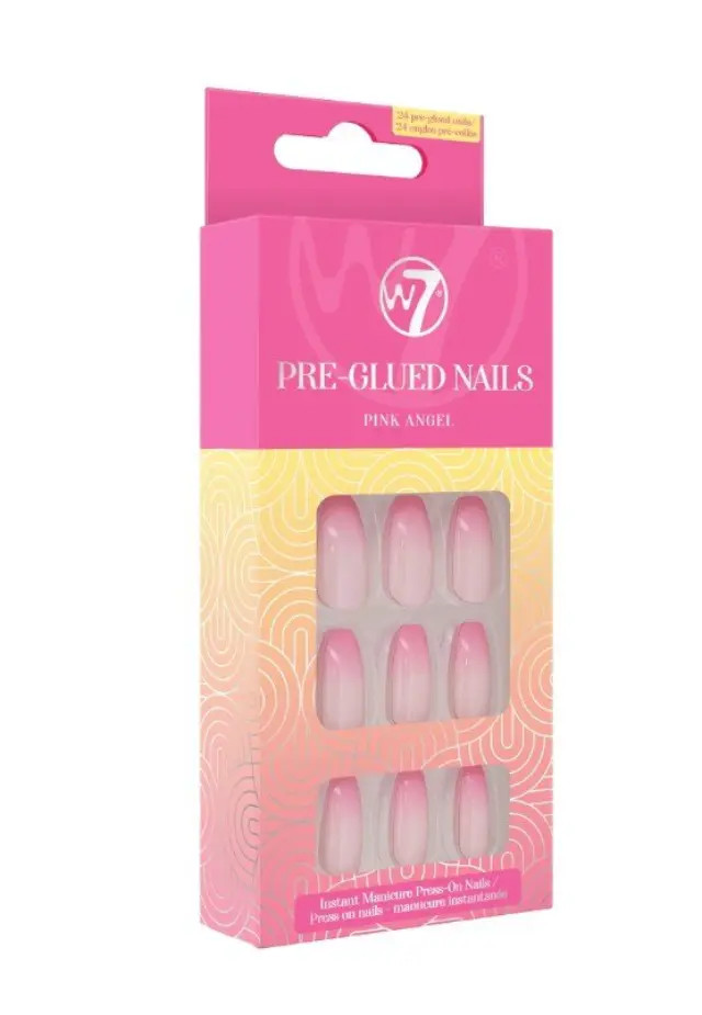 Pre glued Nails Pink Angel W7